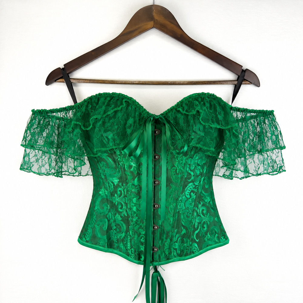 Women's Floral Lace Up Corset Size Small Coquette Fairycore Renaissance Mermaid
